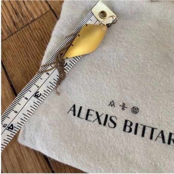 Alexis Bittar Gold Lucite Dangle Earrings with box and travel pouch - Picture 6 of 8